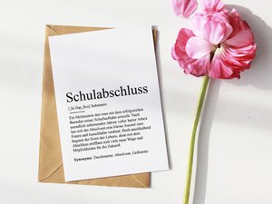Definition "Schulabschluss" Grußkarte