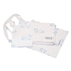 Blue Dachshund Cot Bed Bedding