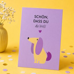 Postcard Friendship - It's nice that you're here - dog