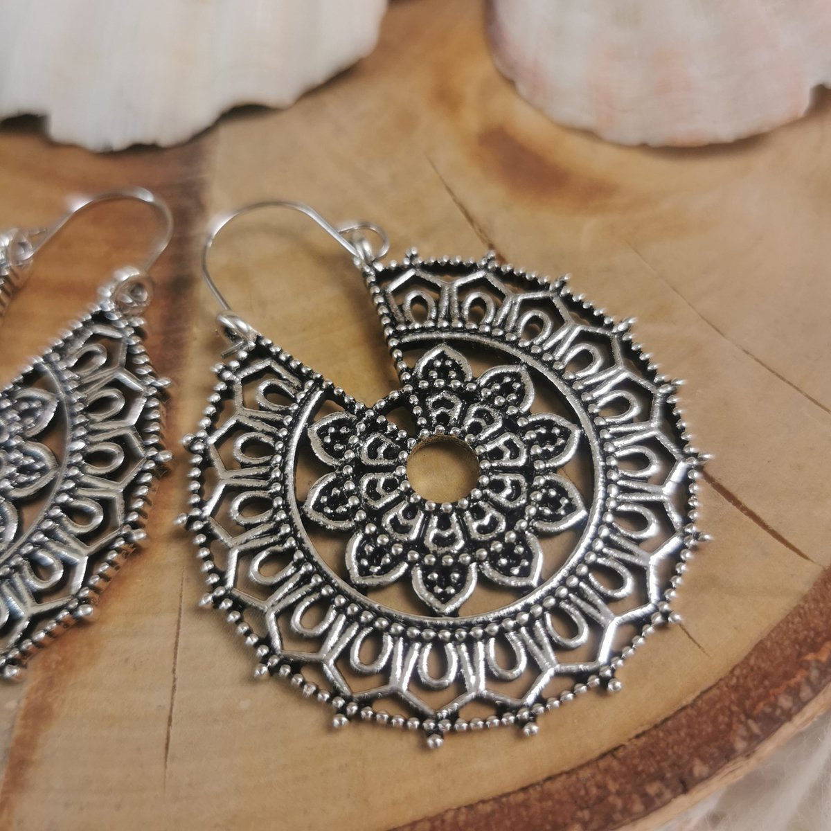 Laura Boho Oorbellen - Vintage Zilver