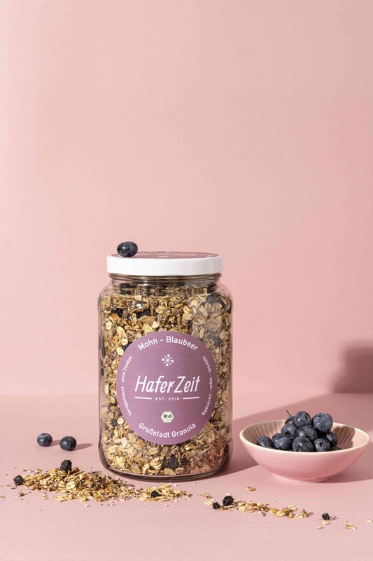 Muesli ai mirtilli e semi di papavero biologico