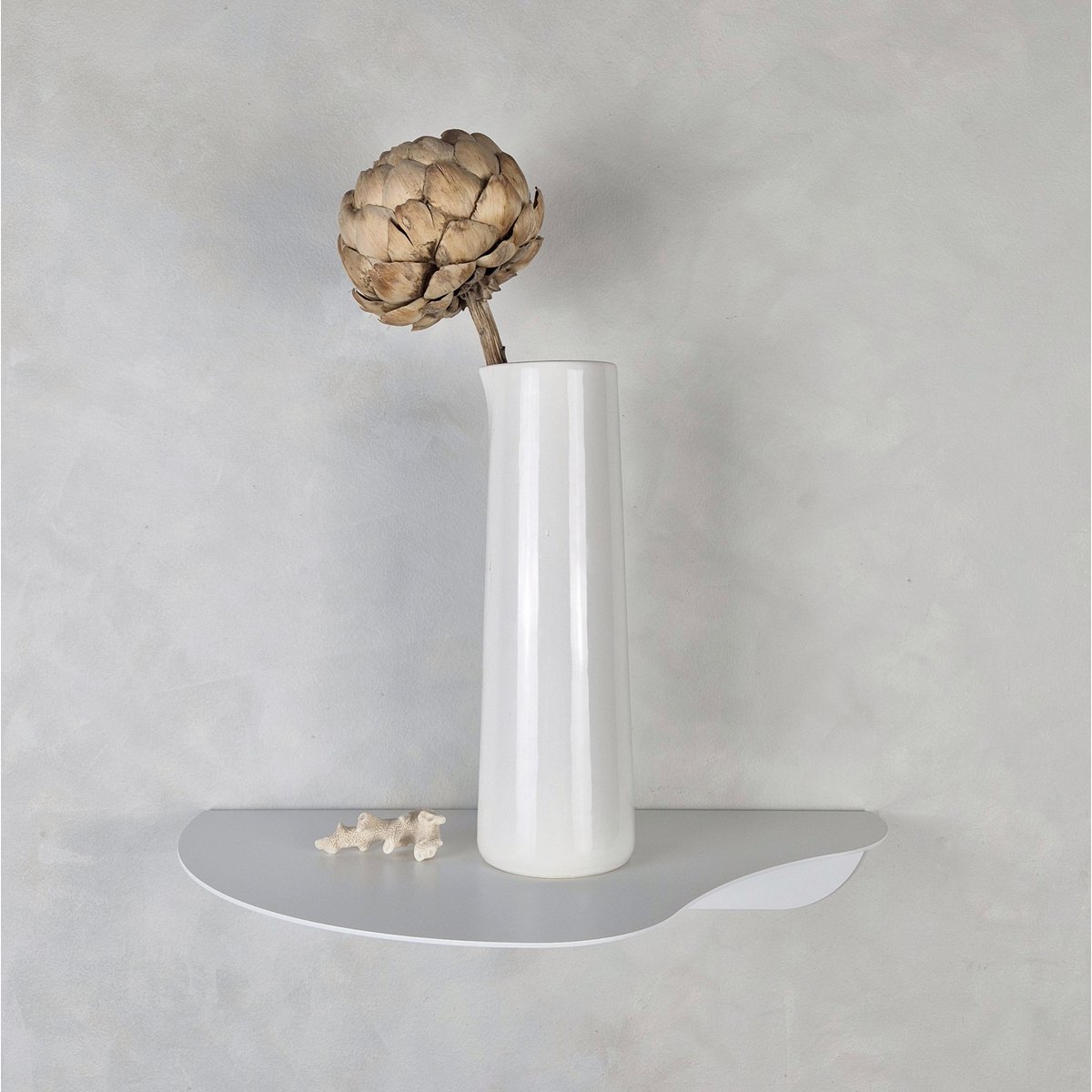 Wall shelf MOSS, white, beige, black