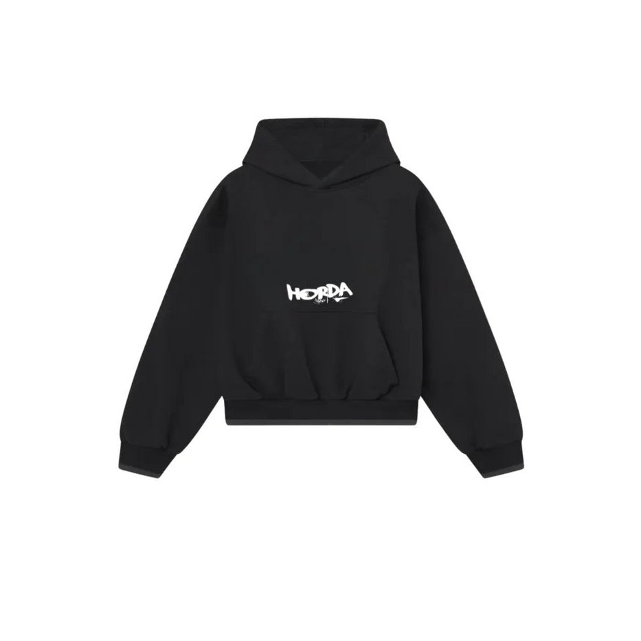 Felpa Hangover Nera 330g Boxy Fit | Made in Italy – Horda