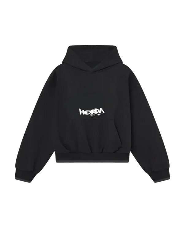 Felpa Hangover Nera 330g Boxy Fit | Made in Italy – Horda