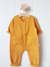 Uniseks mousseline romper / 100% biologisch dubbel gaaskatoen