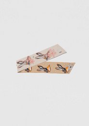 Ruban foulard "Les petits lapins de Séléné beige"