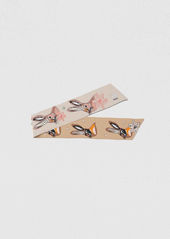 Ruban foulard "Les petits lapins de Séléné beige"