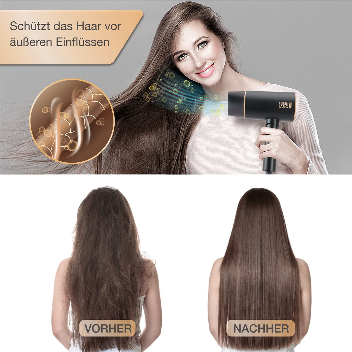 Secador de pelo LIFETIME ion 2100W - antipuntas abiertas con modo aire frío | Secador de pelo de viaje plegable | Secador de pelo Secador de pelo Secador de pelo Secador de pelo pequeño Secador de pelo Secador de viaje Secador de pelo Accesorios de p