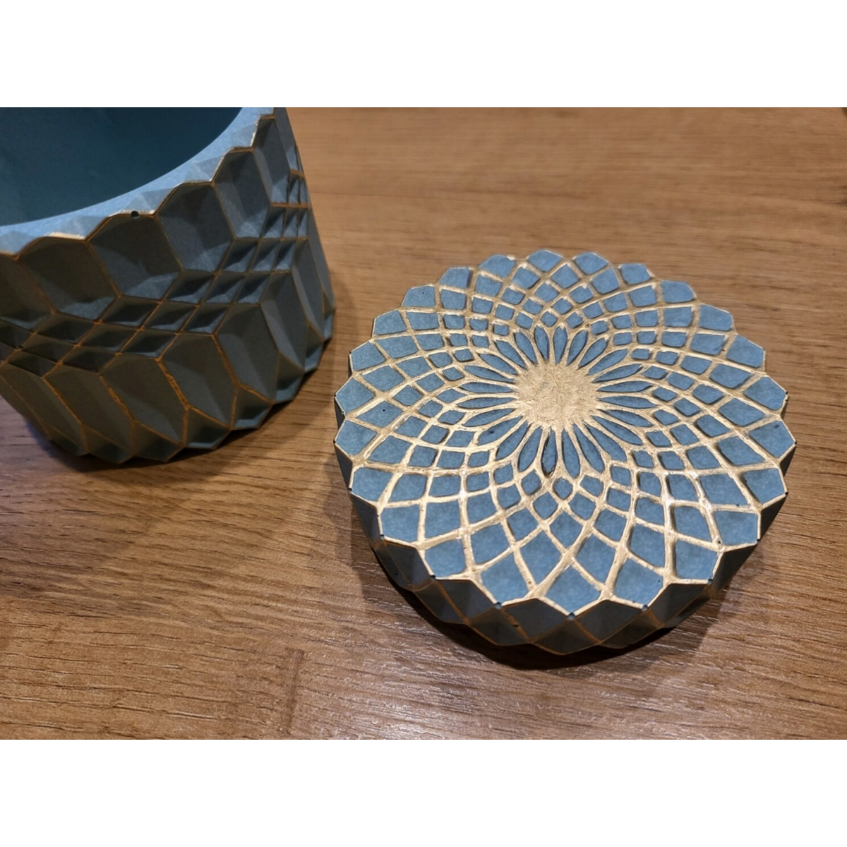 Hand-painted jar with lid