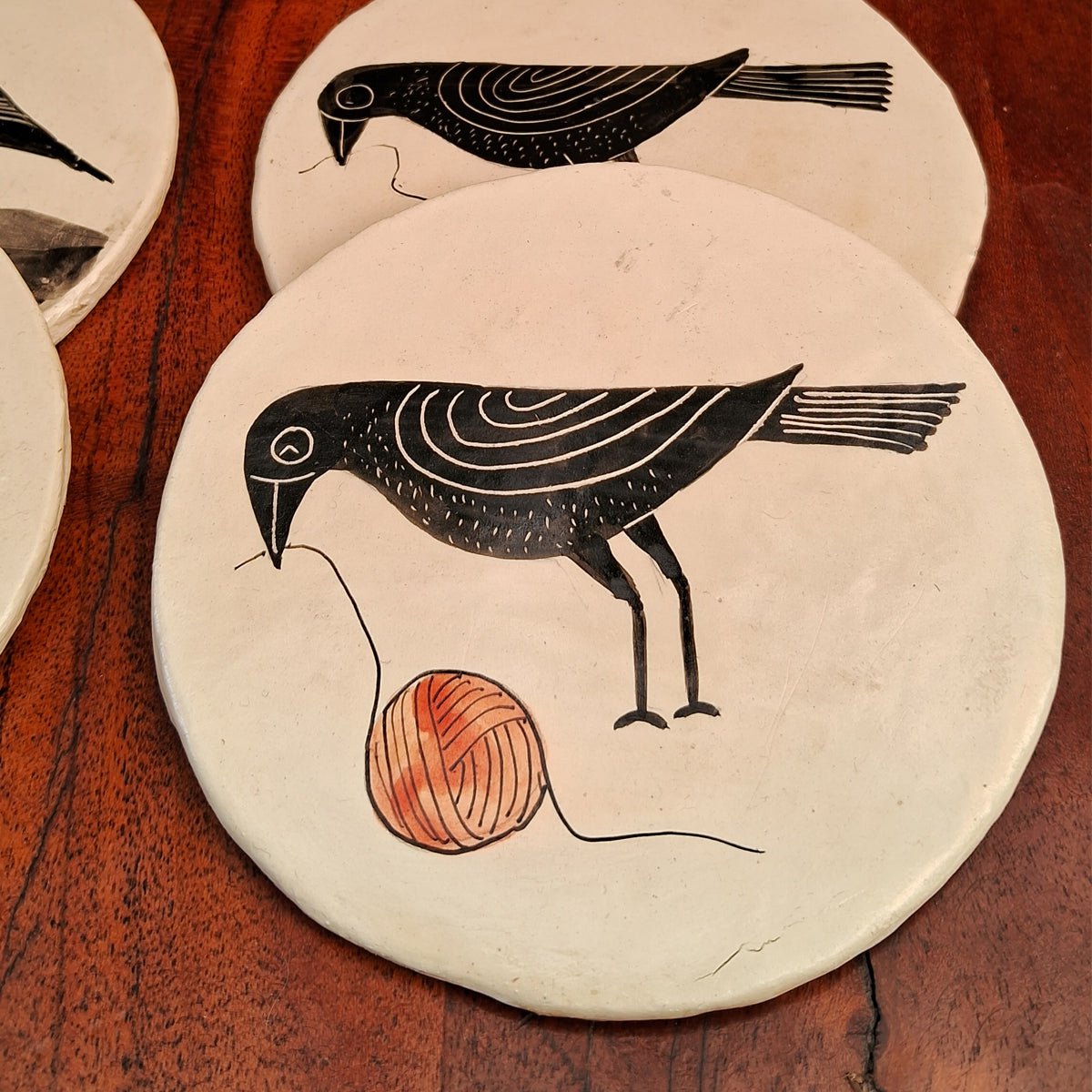 Coasters | painted Couple Bird Handcrafted Hand-painted