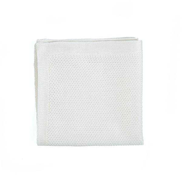 Cream knitted pocket square