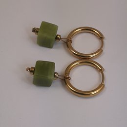 Fyrkant creoles stainless steel earring (set5)