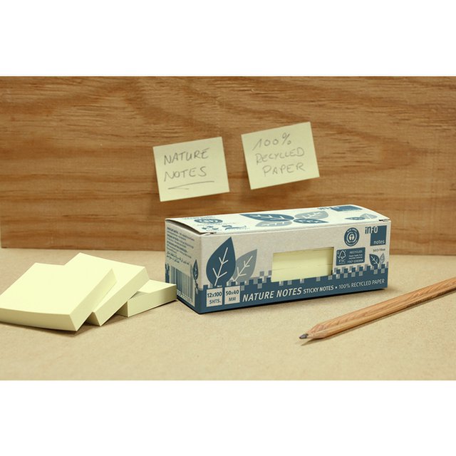 Info nature notes geel 50x40mm 12 blokken a 100 vel