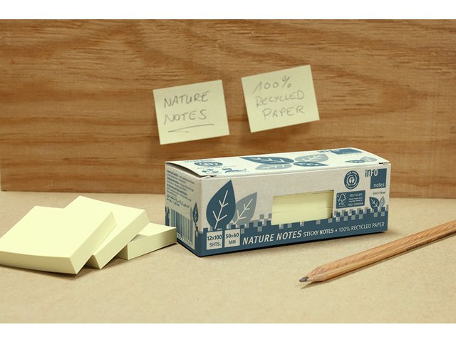 Info nature notes geel 50x40mm 12 blokken a 100 vel