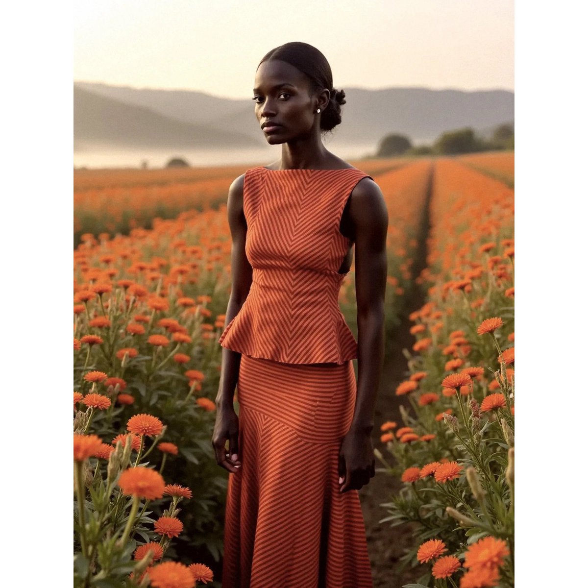 Colombina rood en oranje gestreepte gelegenheidstop