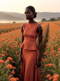 Colombina rood en oranje gestreepte gelegenheidstop