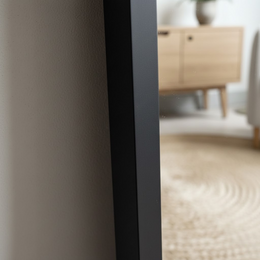 Specchio a figura intera 60x200 cm Nero - Specchio da parete grande in acciaio - Specchio da terra