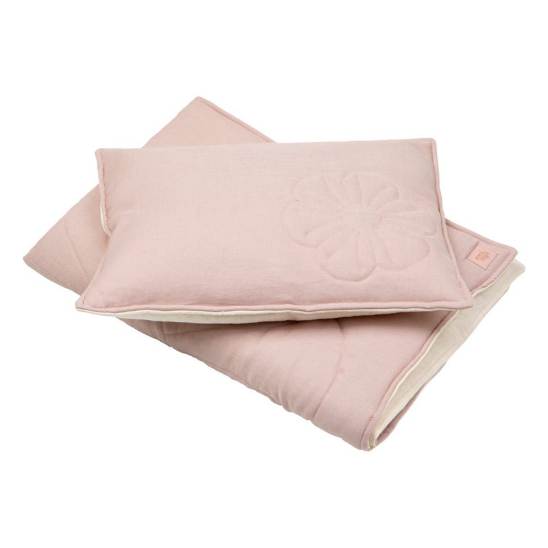 Linen bloom child cover set "Powder pink"