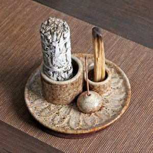 Ceramic incense bowl for sage & Palo Santo - meditation & rituals | Smoker
