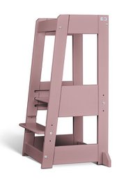 Wooden learning tower with natural beech finish, designed for children's safety and development.