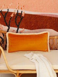 Mitre en velours doux "Moutarde" avec frange