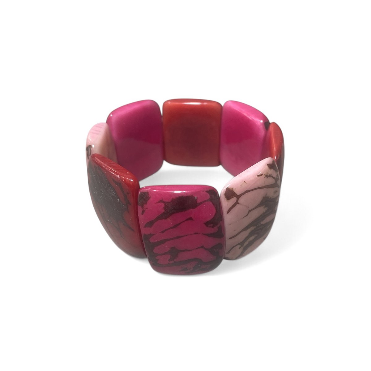 Tagua | Pulsera | Marmer | Fucsia Roze