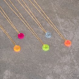 Halskette Lume Charms | Lächeln Neon Orange Gold