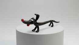 Glass dachshund - Black - length 20 cm - Handmade