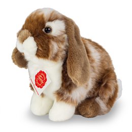 Rabbit sitting dark brown white spotted 20 cm - plush toy - stuffed animal