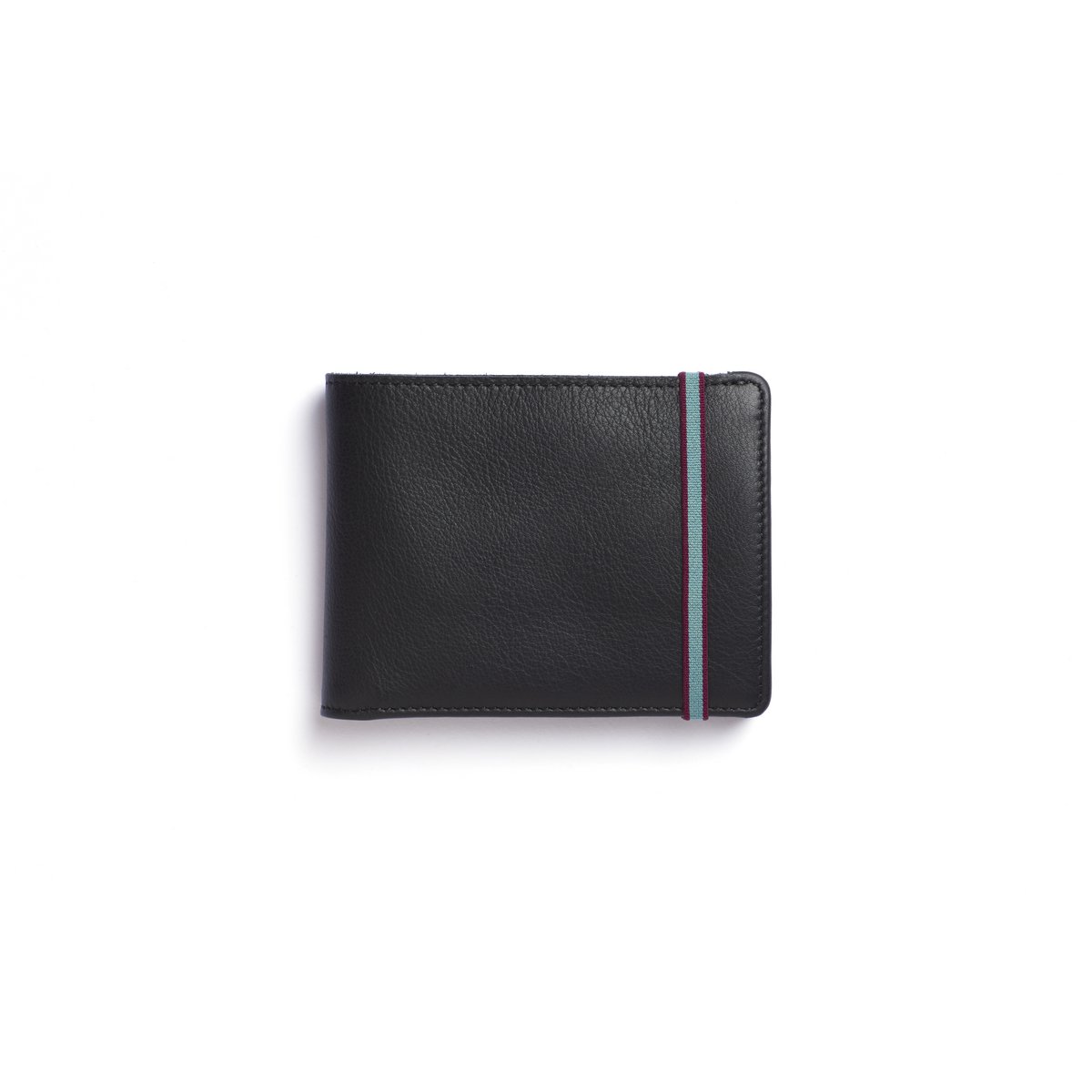 Portafoglio minimalista nero con tasca portamonete