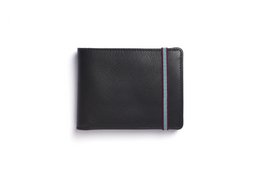 Portafoglio minimalista nero con tasca portamonete