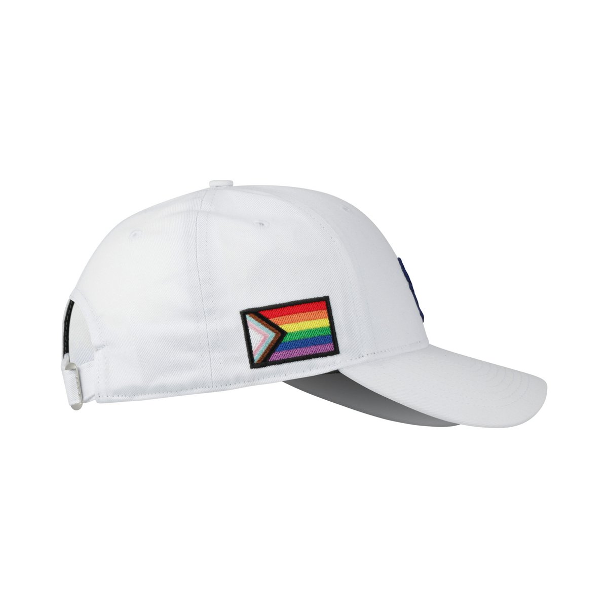 O.Leo Baseballkappe – Weiß – Blauer Löwe – Pride-Flagge – Unisex
