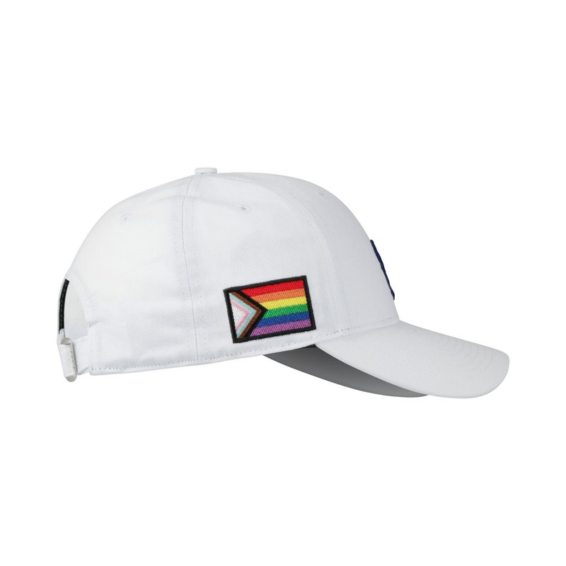 Casquette de baseball O.Leo - Blanc - Lion bleu - Drapeau de la fierté - Unisexe