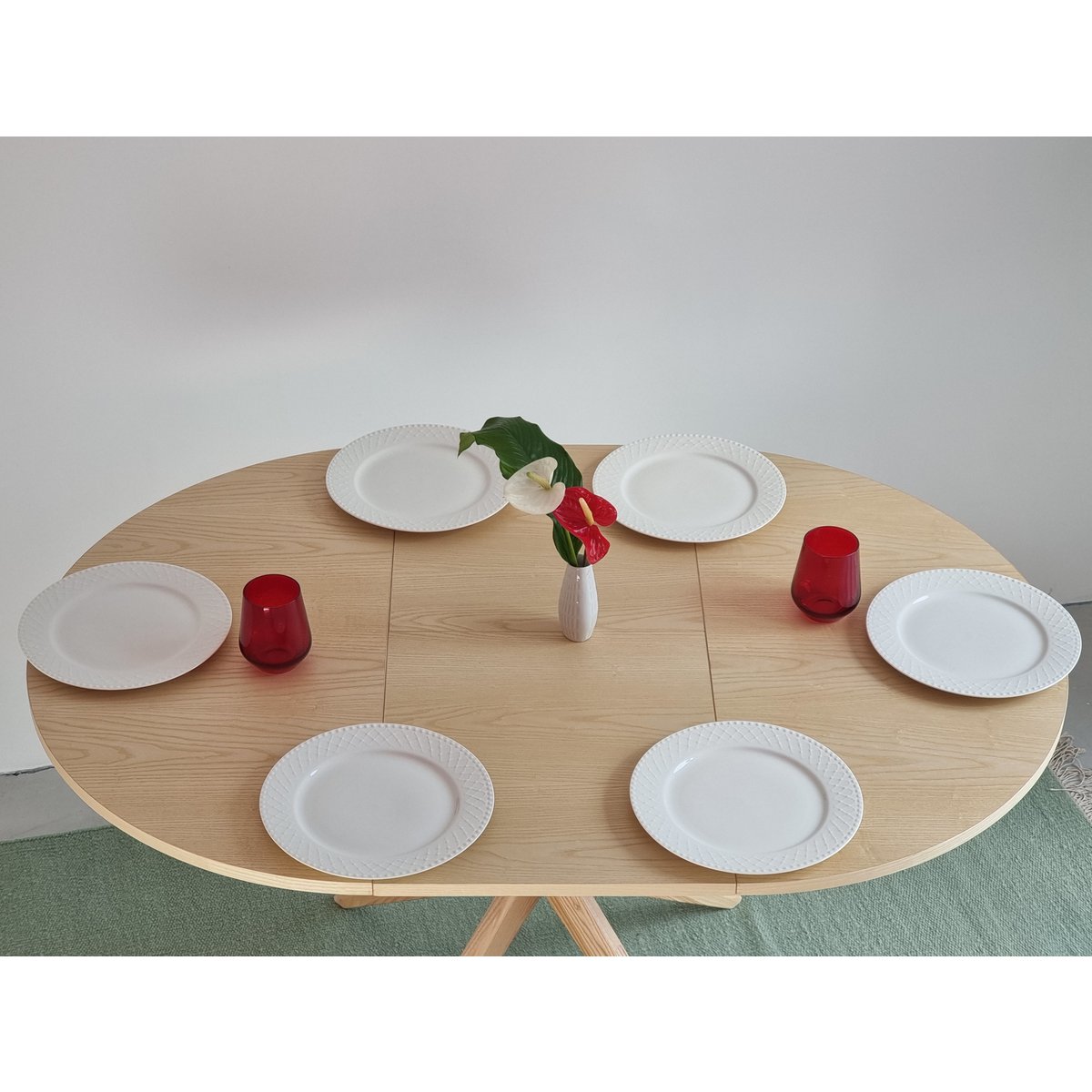 Round Extendable Dining Table veneered JUBI
