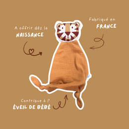 Tiger comforter in camel cotton double gauze