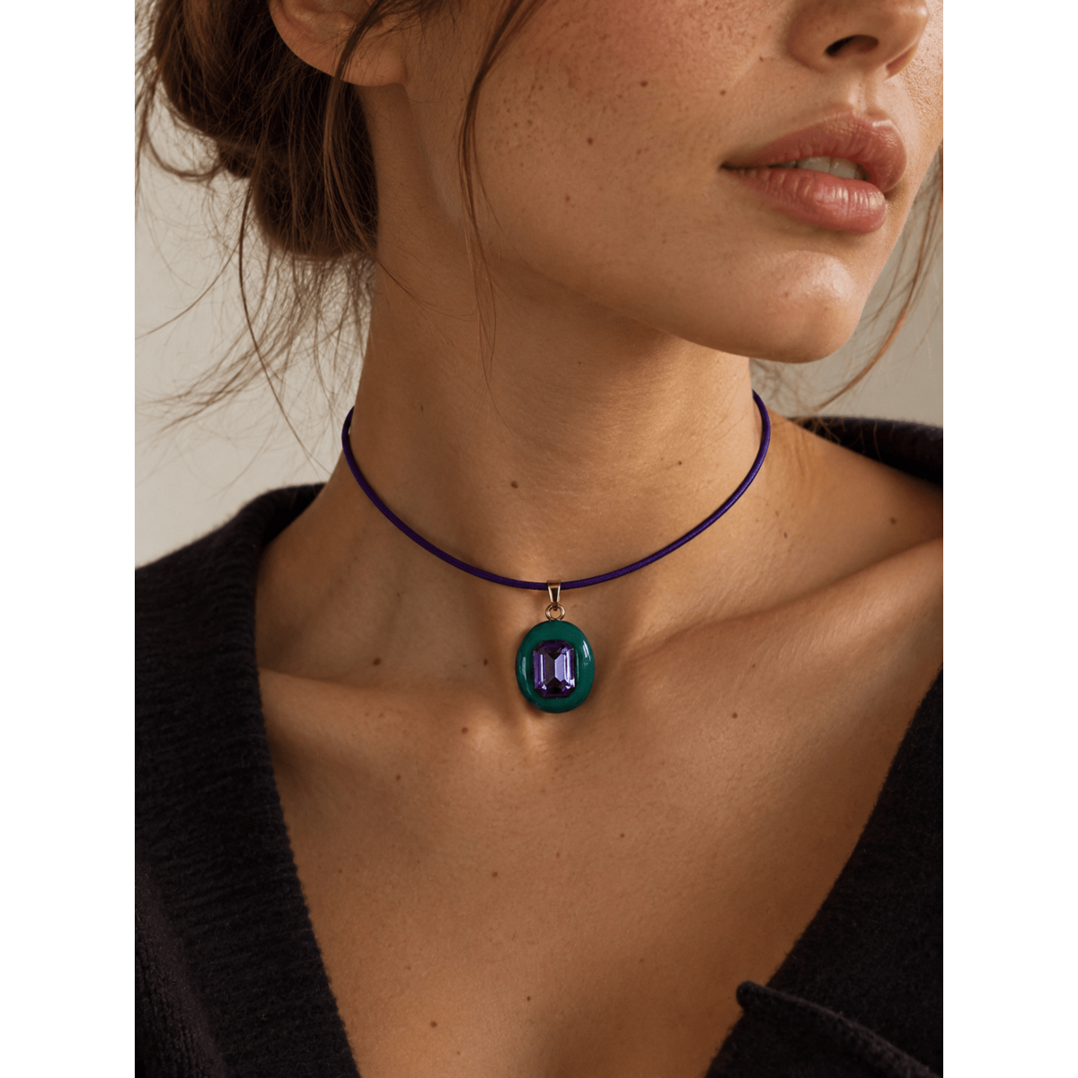 Imperfectly Precious Magnetic Choker -Swarovski Crystal