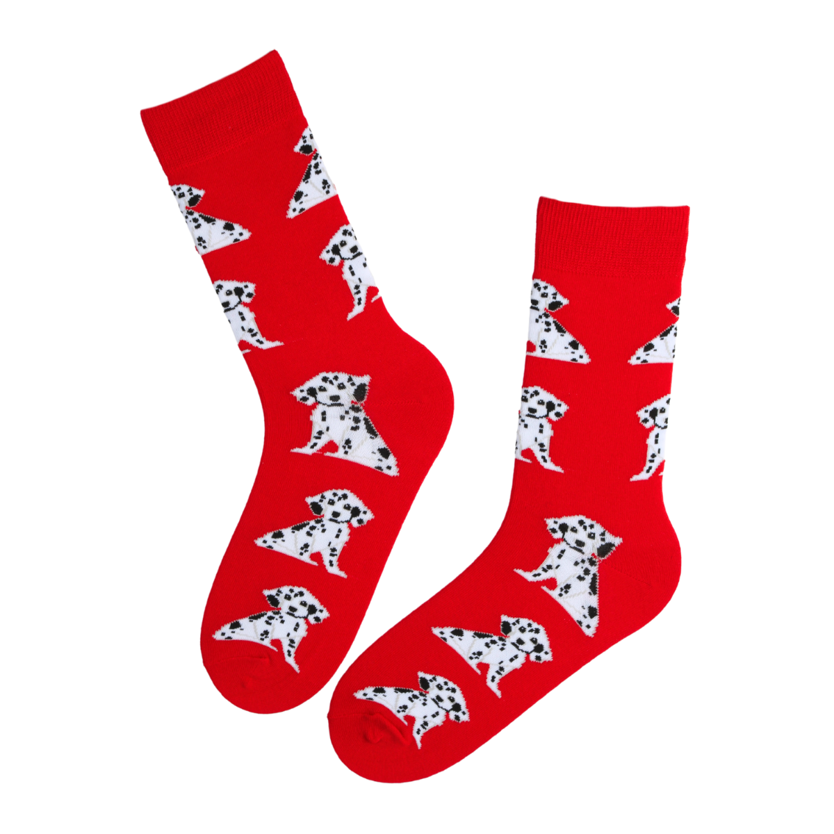 Calcetines DARIEL de algodón rojo con dálmatas