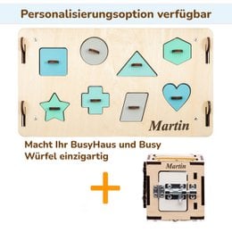 Set - BusyBoard maison natura/menthe et cube créatif