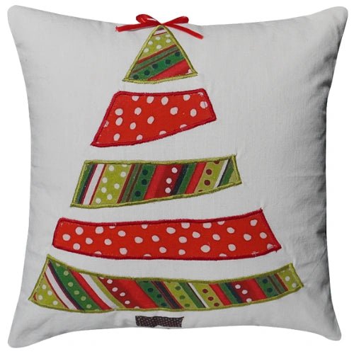 Albero di Natale colorato bianco e rosso – Fodera per cuscino / Kussenhoes – Natale 45×45 cm – Pelle urbana
