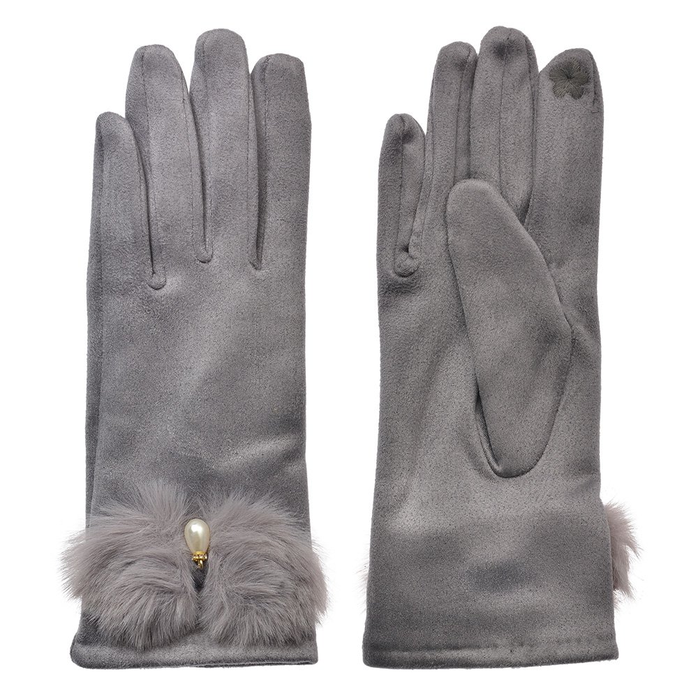 Gloves winter 9x23 cm gray polyester