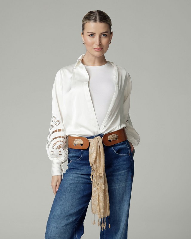 MADE TO ORDER Emi | Customizable Scarf Loops Leather Belt