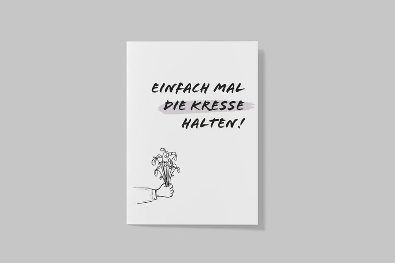 Postcard "Just hold your tongue", funny sayings, be calm, gift idea for friends