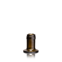 Olive and clear glass candleholder with a simple, cylindrical shape.