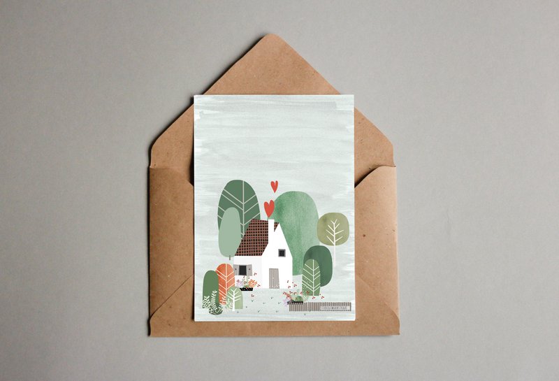 postal - 'hogar feliz'