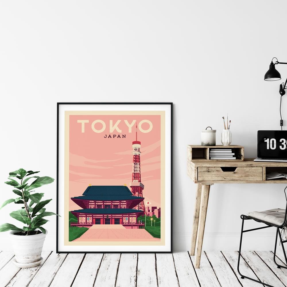 Affiche Tokyo Vintage | Poster Ville Tokyo Japon