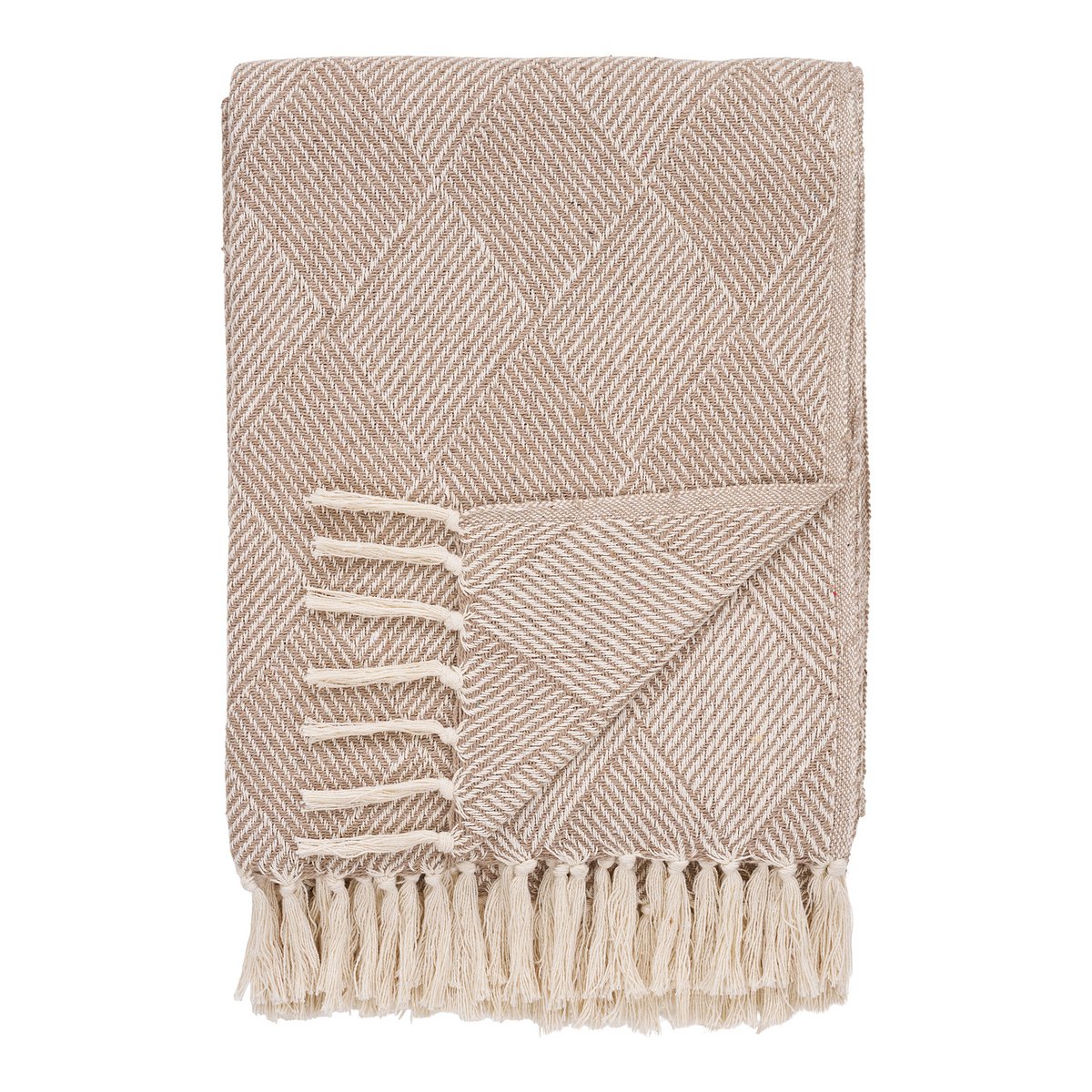 Bursa Plaid - Taupe/Beige, Cotton, Polyester, 130x180 cm