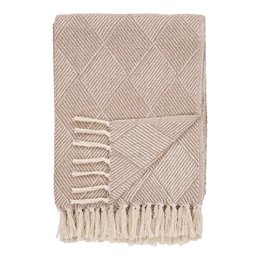 Bursa Plaid - Taupe/Beige, bomuld, polyester, 130x180 cm