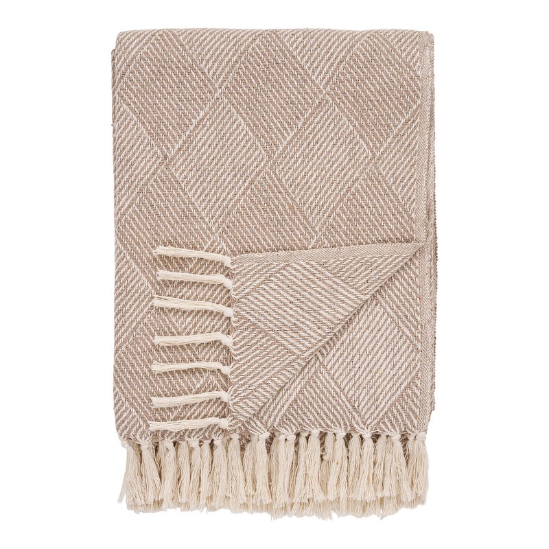 Bursa Plaid - Tortora/Beige, Cotone, Poliestere, 130x180 cm