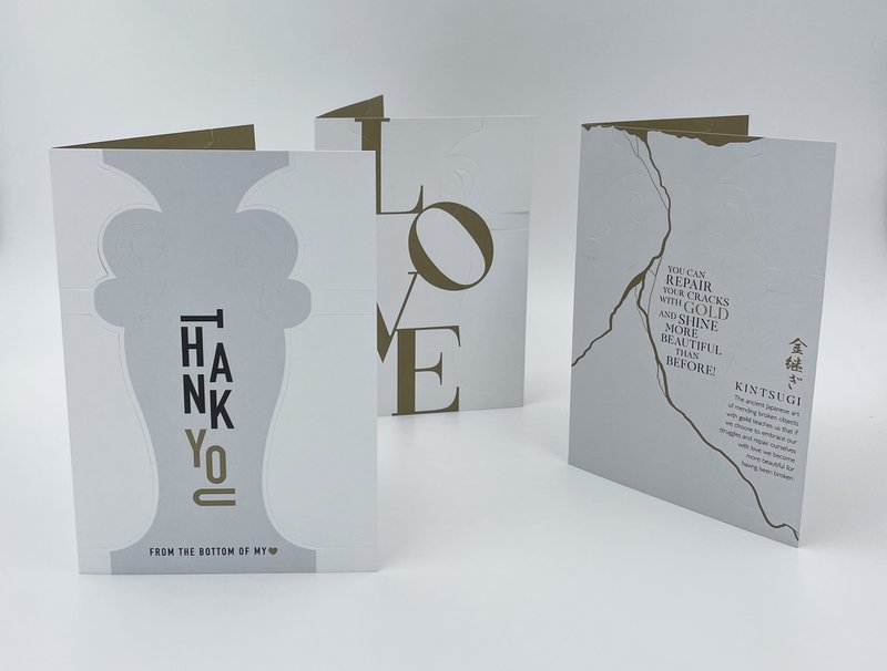 A5-Karte "LOVE" - Papiervase + Umschlag