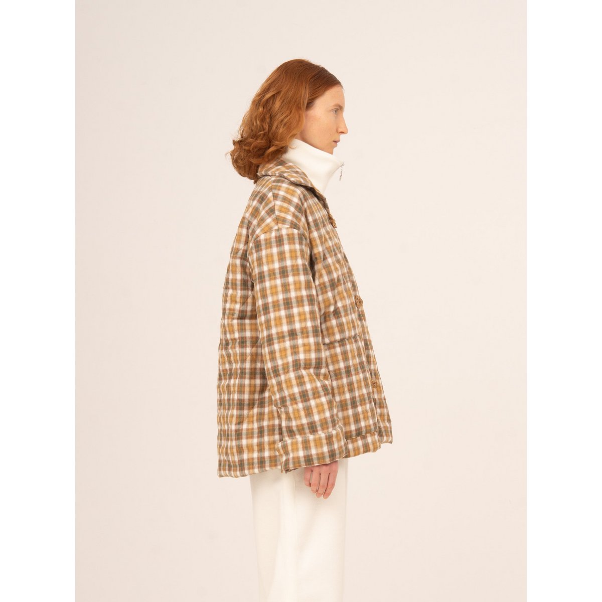 Willow Brown Plaid Puffer Jacket